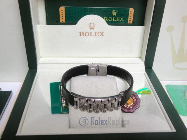 Rolex replica gioielli bracciale jubilèè-style acciaio-pelle black