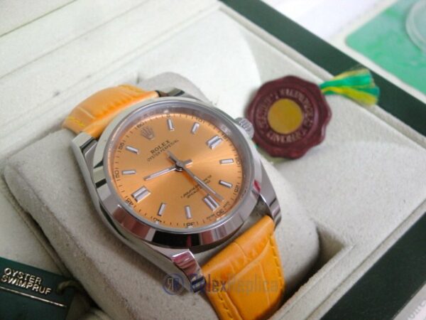 rolex replica datejust acciaio oyster perpetual yellow dial leather orologio imitazione