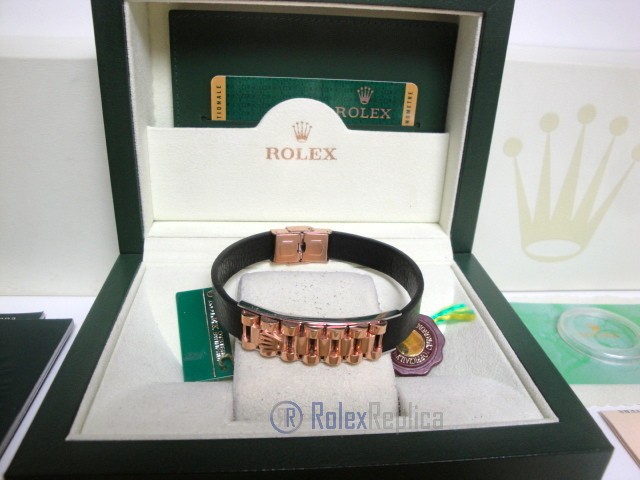 Rolex replica gioielli bracciale jubilèè-style everose-pelle black