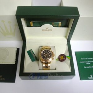Rolex replica Daytona Yellow Gold 116528 Black Baton Dial orologio copia