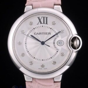 Cartier replica ballon bleu acciaio strip leather pink orologio imitazione perfetta