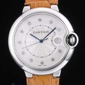 Cartier replica ballon bleu acciaio brillantini strip leather orologio imitazione perfetta