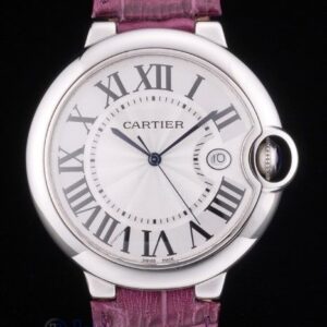Cartier replica ballon bleu acciaio strip leather violet orologio imitazione perfetta