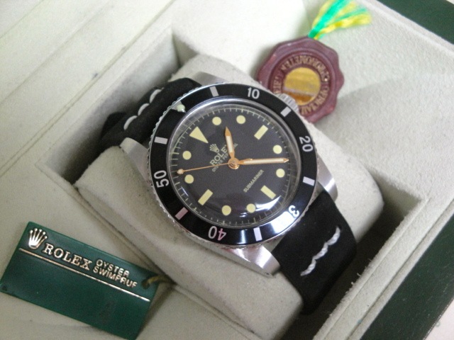 Rolex replica submariner 5516 strip leather plexi vintage orologio replica
