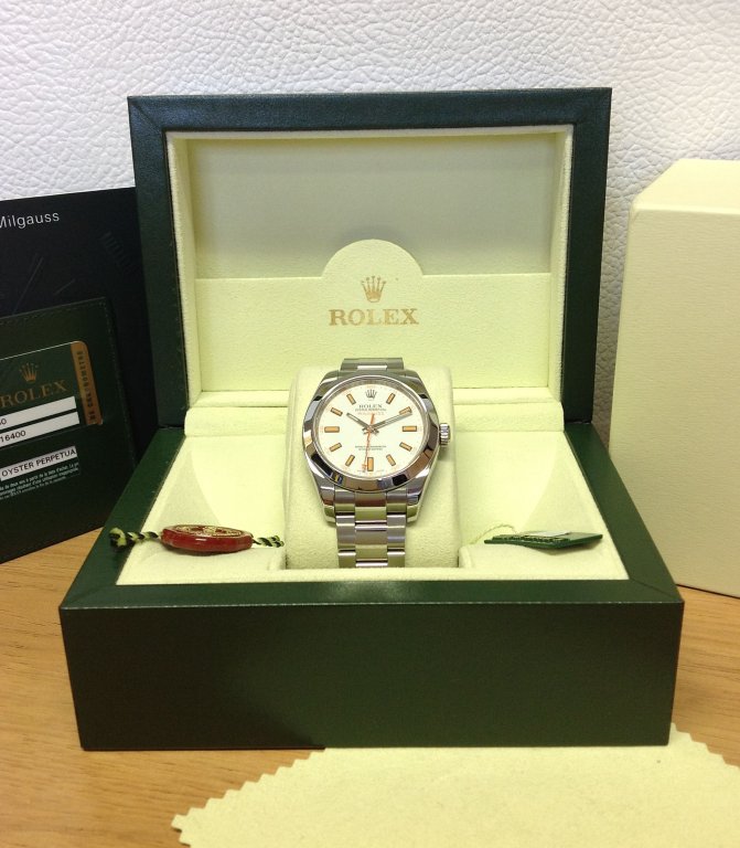Rolex replica Milgauss White Dial 116400 orologio replica copia
