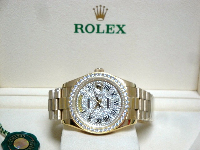 rolex replica day-date SARU brillantine yellow gold orologio replica